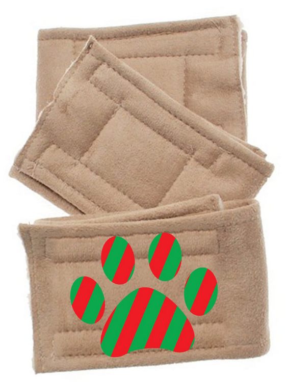 Peter Pads Tan 3 Pack 5 sizes with Design Christmas Paw